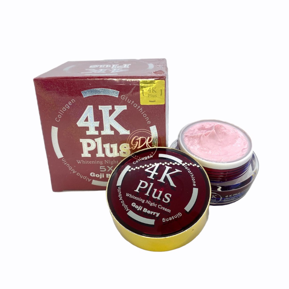 4K PLUS 5X Whitening Night Cream Goji Berry Krim Wajah Anti Jerawat Original Thailand