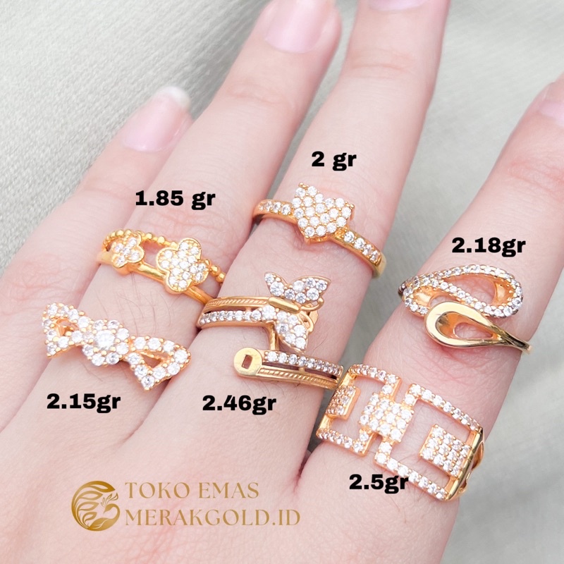 Cincin Emas Asli Mata Putih Terbaru Emas Kadar 375 Baru