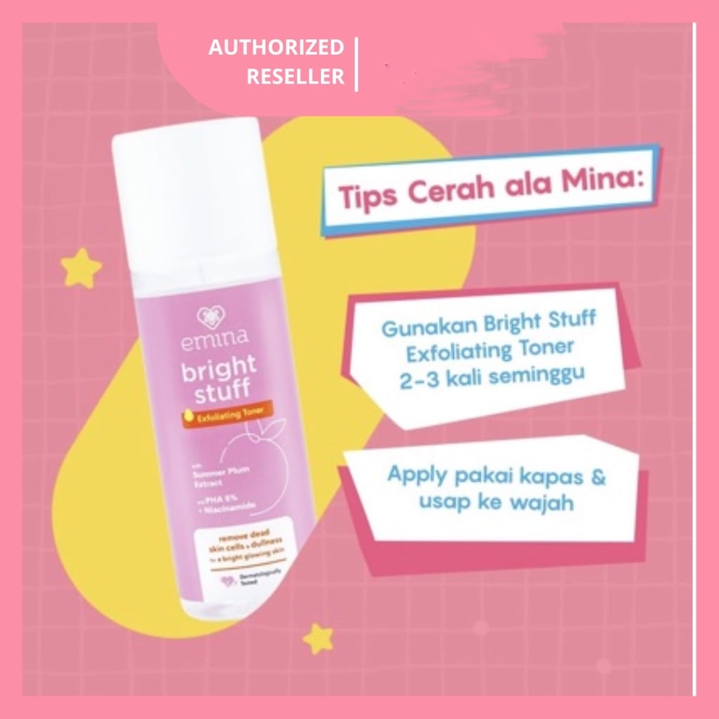 EMINA BRIGHT STUFF EXFOLIATING TONER 100 ML - PEMBERSI WAJAH