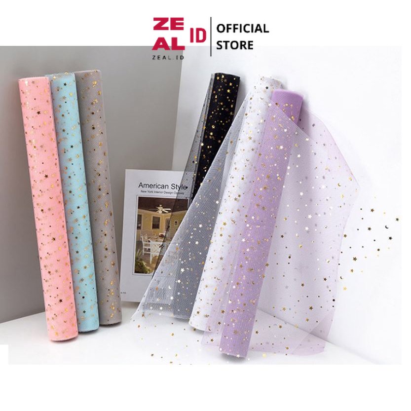 

ZEAL-ID - MS2 STAR Kertas Buket Jaring Roll Motif Bintang Bulan/Flower Wrapping Paper