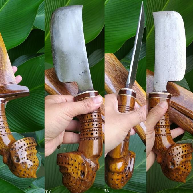 Golok Kupas Kelapa Cincang Baja Per Kayu Super Ukir