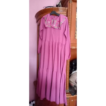 gamis sakila kerah bordir