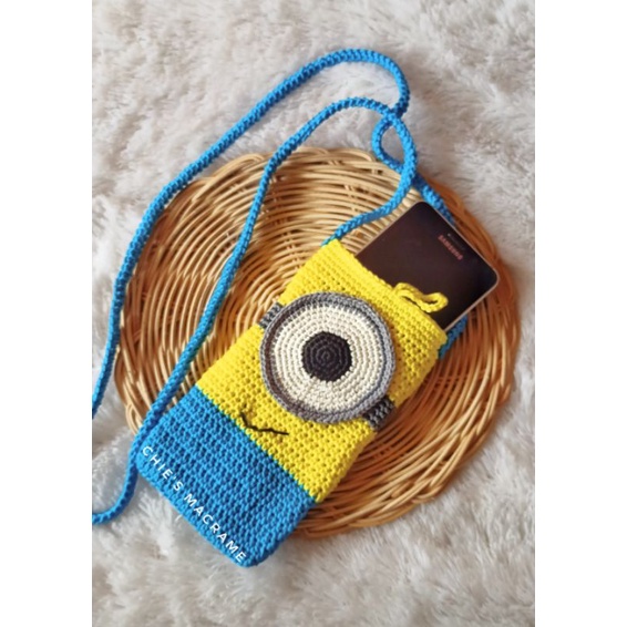 tas hp rajut murah/tas hp karakter rajut/tas hp unik