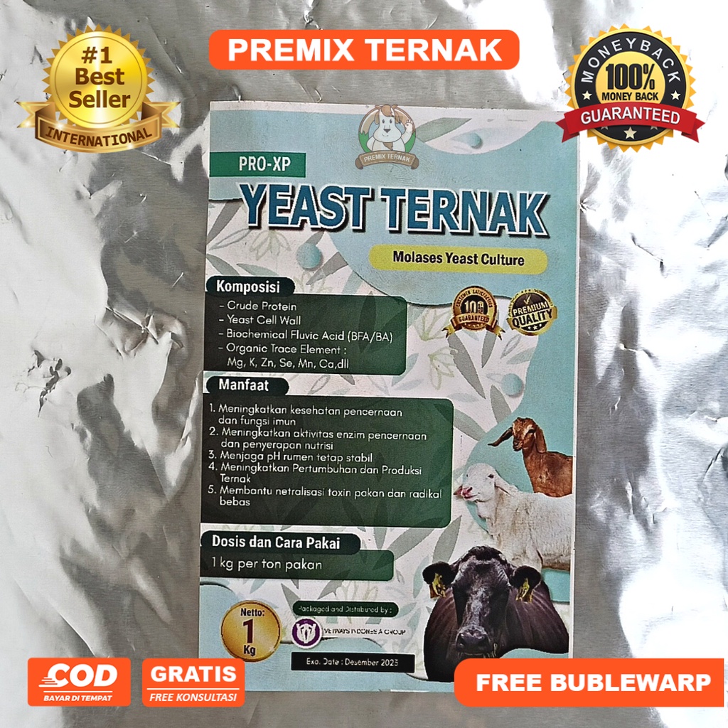 YEAST TERNAK 1 KG - MENINGKATKAN KESEHATAN PENCERNAAN TERNAK DAN PENYERAPAN NUTRISI