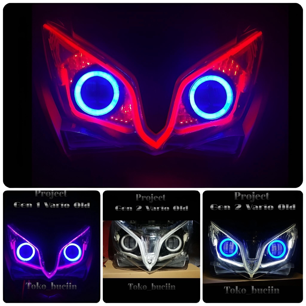 Reflektor Lampu Vario FI 125 old set Projie daymaker super terang