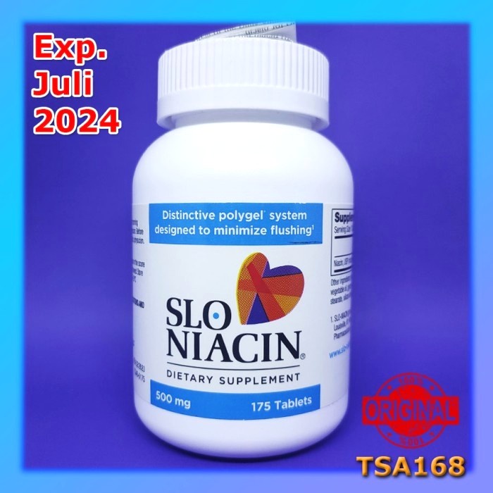 Slo Niacin 500 mg 175 Tablet Original USA Vitamin B3