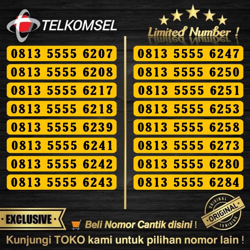 NOMOR CANTIK TELKOMSEL 5555
