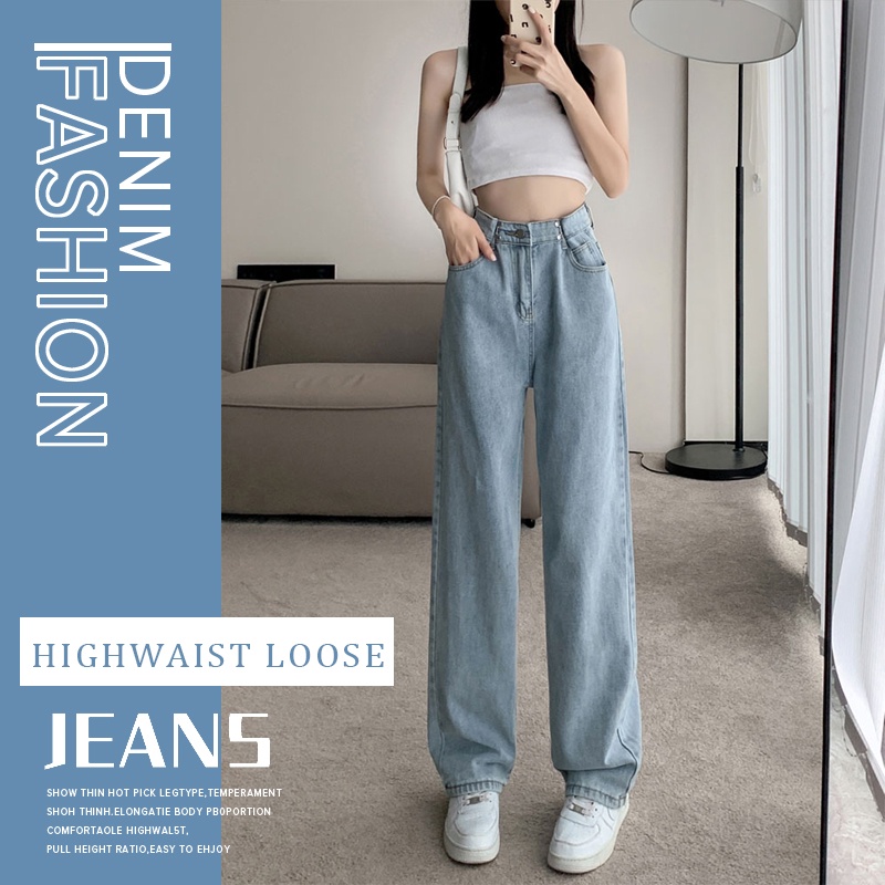 Kulot Jeans Diimpor / Jeans Wanita High Waist Longgar Murah