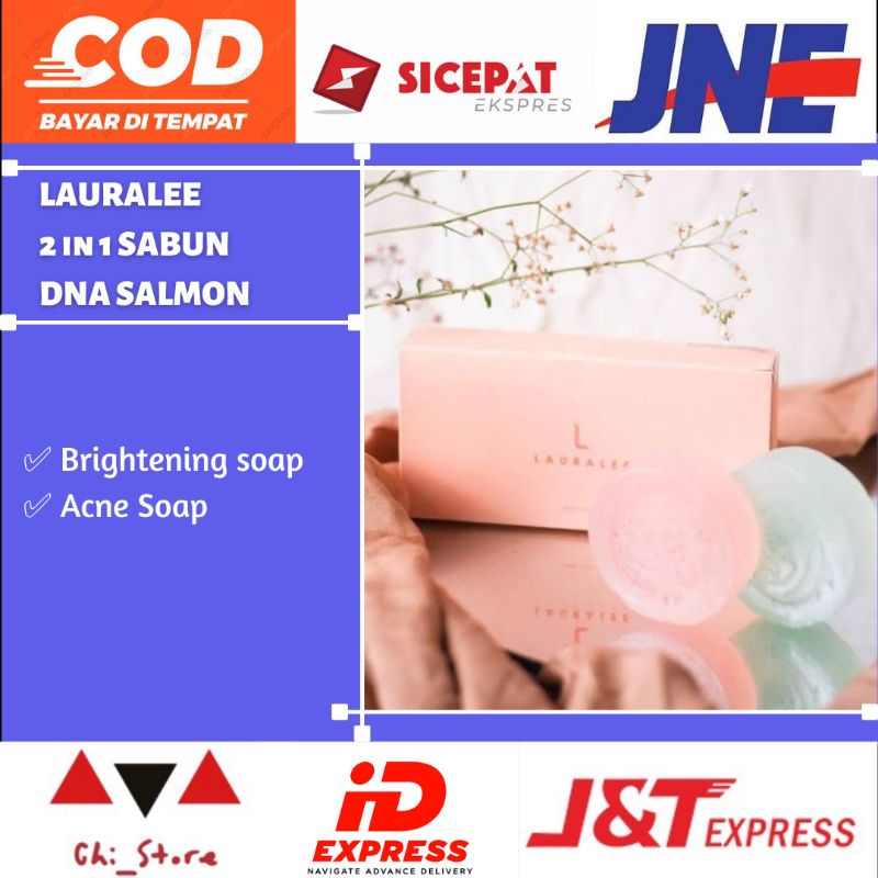 Lauralee sabun DNA Salmon brightening acne soap mencarahkan pemutih wajah jerawat