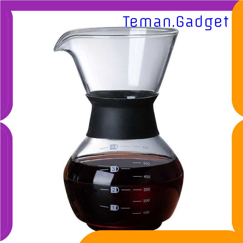 TG - DPR One Two Cups Coffee Maker Pot V60 Teko Kopi Barista Borosilicate Glass - SE111