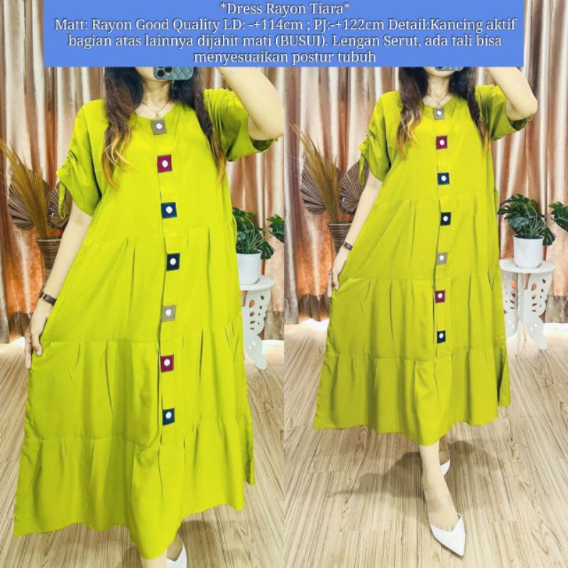 daster rayon tiara motif manik manik / Dress Tiara LD114 cm