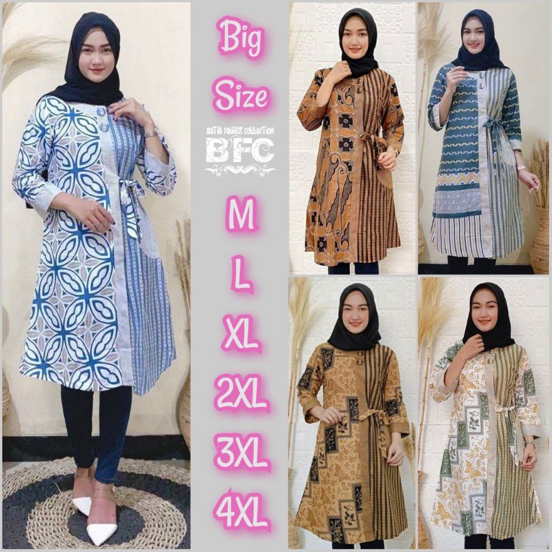 TUNIK BATIK JUMBO KATUN PREMIUM PRIMA MODEL TERBARU TERKINI DI BATIK PANGERAN