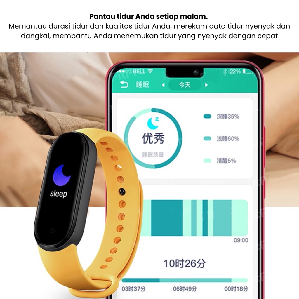Jam Tangan M7 Smartwatch Olahraga Gelang Pintar Pelacak Detak Jantung Pedometer Monitor Tekanan Darah