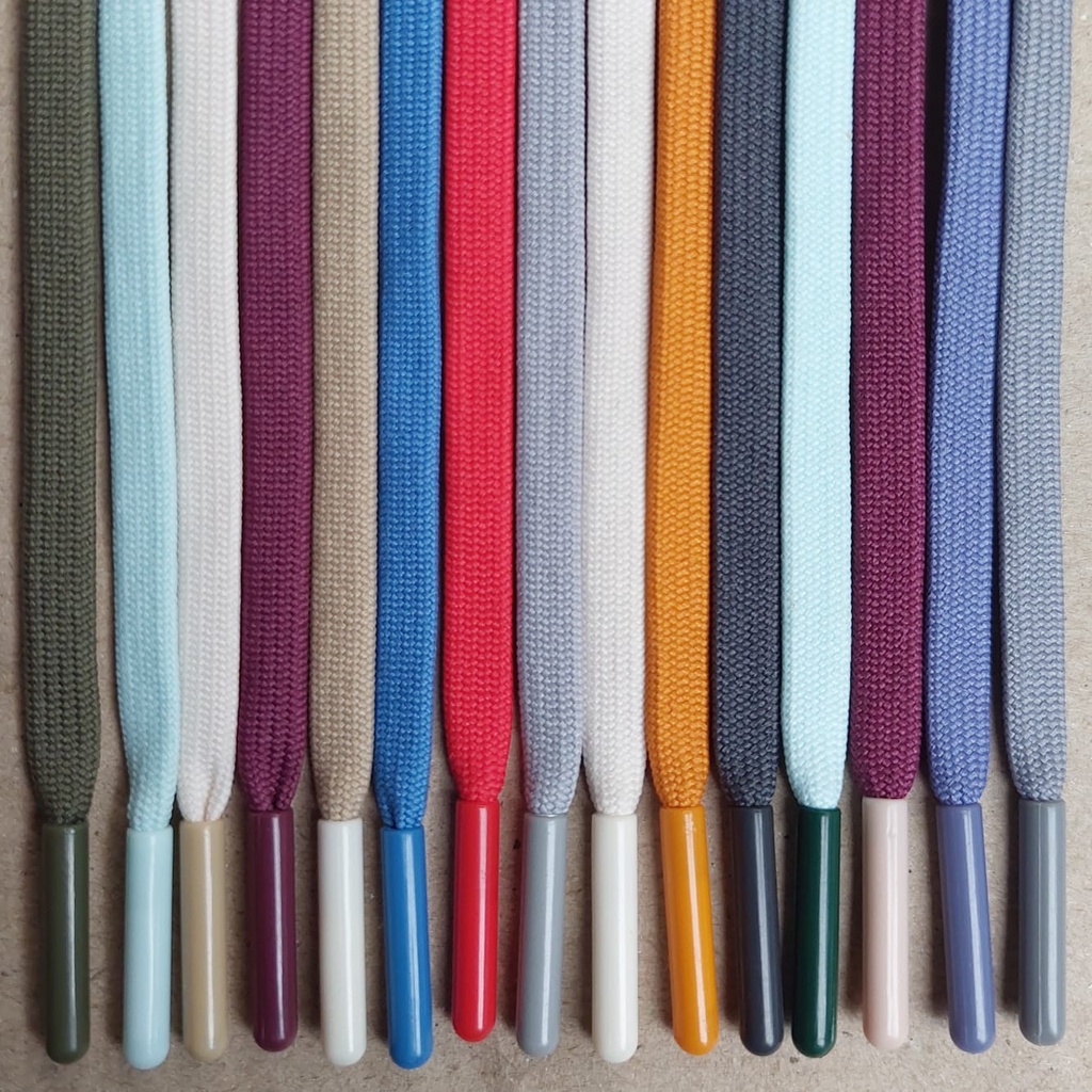 Tali Sepatu Tali Celana Premium Polyester Flat Aglet Plastik