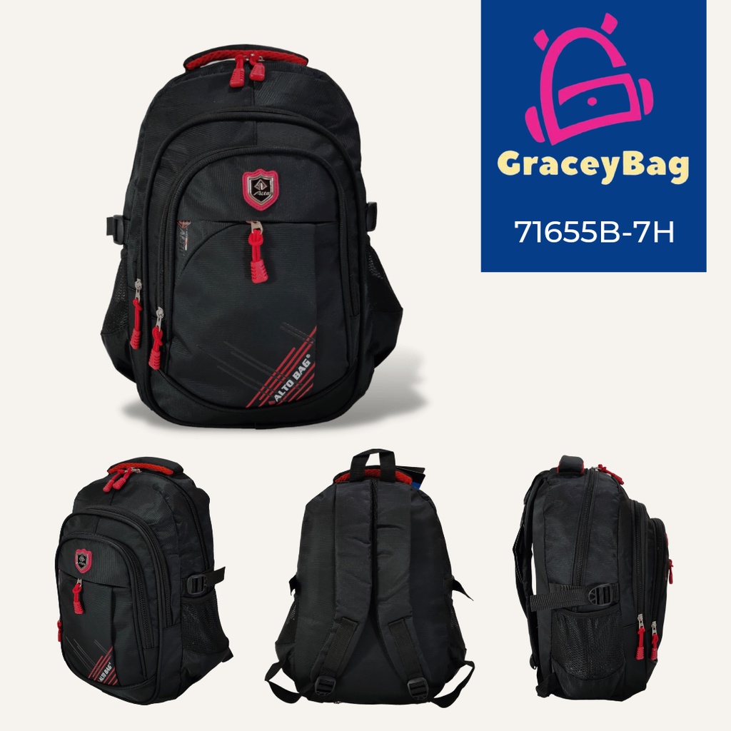 Gracey Bag 71655B/71555B Tas Ransel Sekolah Anak Laki-laki Alto Size Kecil 16&quot;
