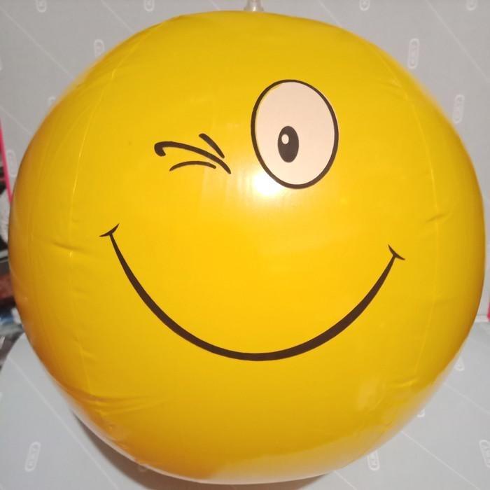 1 BIJI BALON Bola Tiup SMILE ukuran 16 / Balon Tiup Bulat karakter smile Lucu emotion / BALON PESTA 