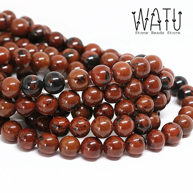 Batu Alam Natural Mahagony Jasper Bahan Gelang Kalung