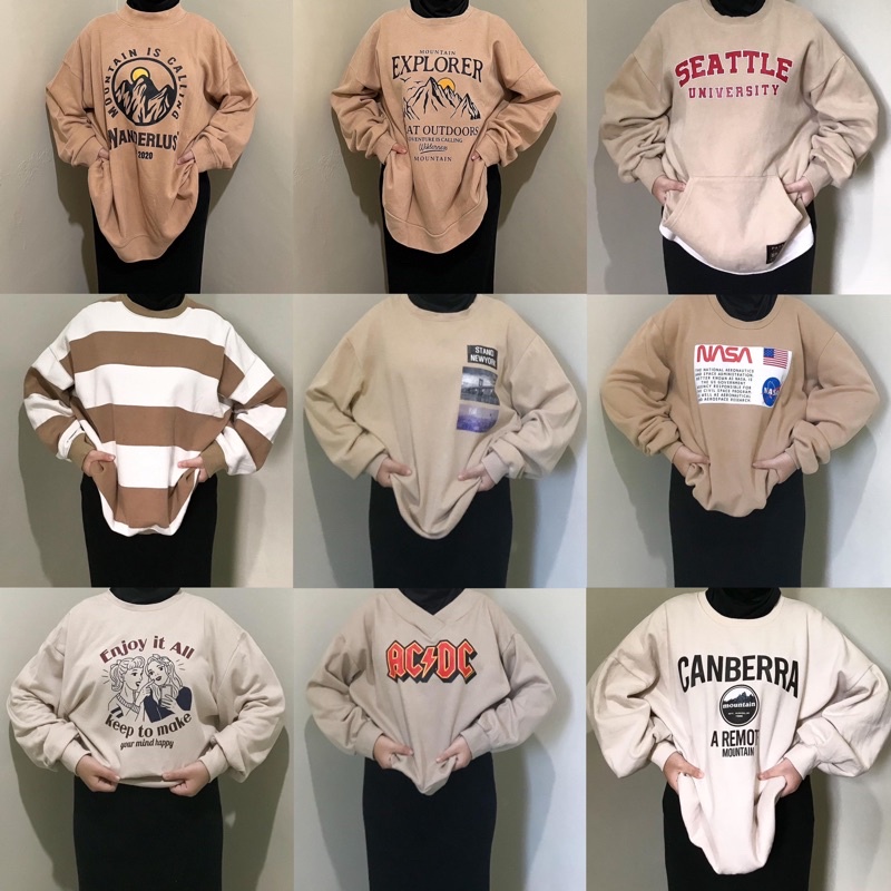 THRIFT OKLASIK STUFF // Premium Crewneck Sweater Oversize