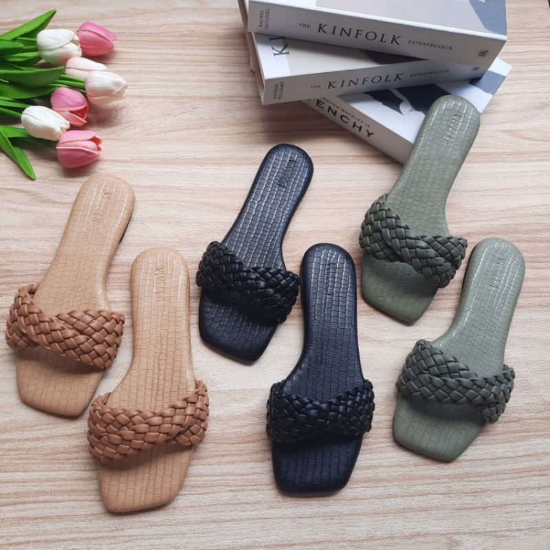 VIVELLA - SELENA SANDALS | Sandal Flat Croco Wanita