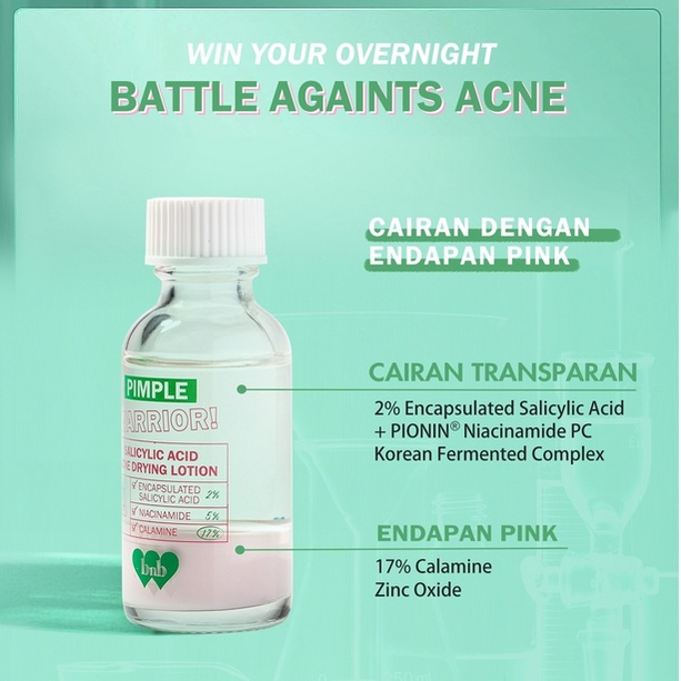 BNB barenbliss Pimple Warrior! Salicylic Acid Acne Drying Lotion - Acne Spot Treatment Care 35gr | Obat Totol Jerawat
