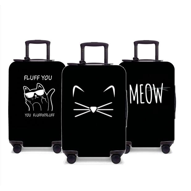 Sarung Koper Elastis Motif Cat Pelindung Tas Koper Size 18 20 22 24 26 inch SKH C01