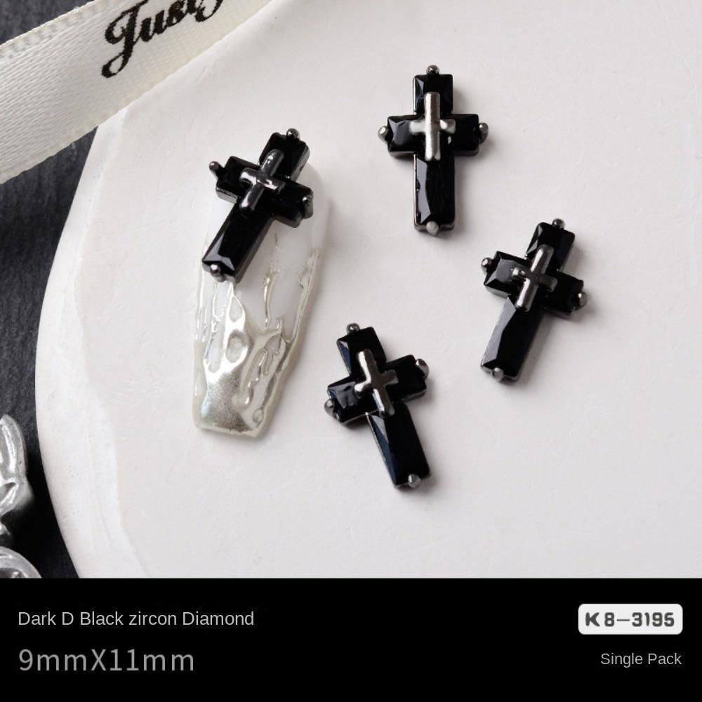 Mxbeauty Cross Dekorasi Kuku Wanita Angin Gelap Gaya Cinta Hati Kelelawar Manikur Aksesoris Spider 3D Nail Jewelry