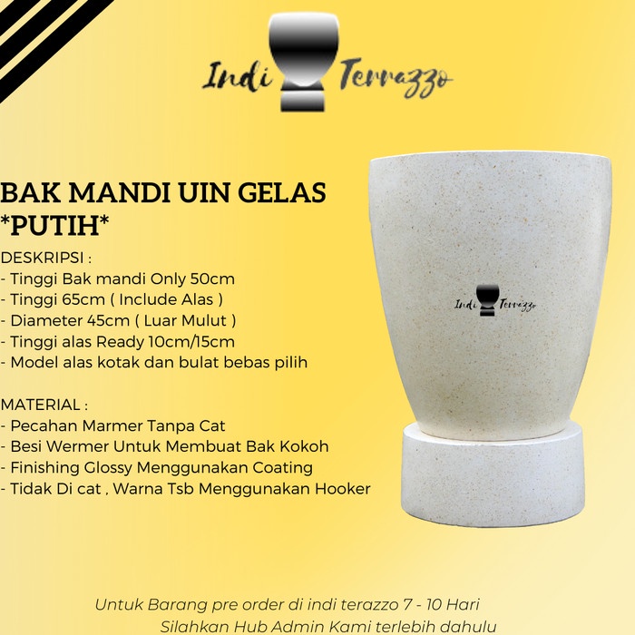 Bak Indi Terazzo Bak Mandi Uin Teraso - Bak Mandi Bali Marmer - Bak Teraso