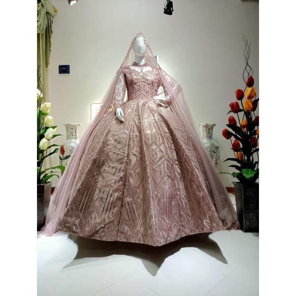 SALE kebaya gaun pengantin BELINGBING ada ekor murah meriah)