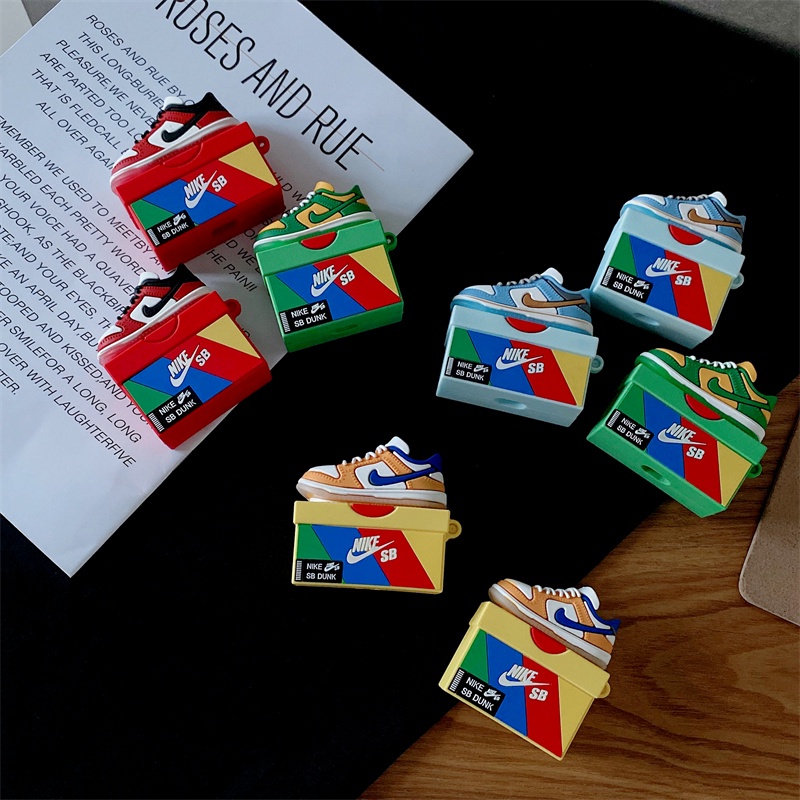 Trendy Pecinta Sepatu AJ Airpods Case Kompatibel Untuk Airpods1 /2 /3/pro Bluetooth Earphone Nirkabel Lembut Silikon Penutup Pelindung