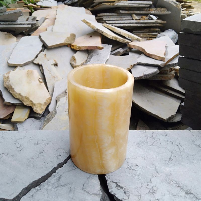 

Pen Holder gelas Marmer Onyx Tempat pensil Brush Holder