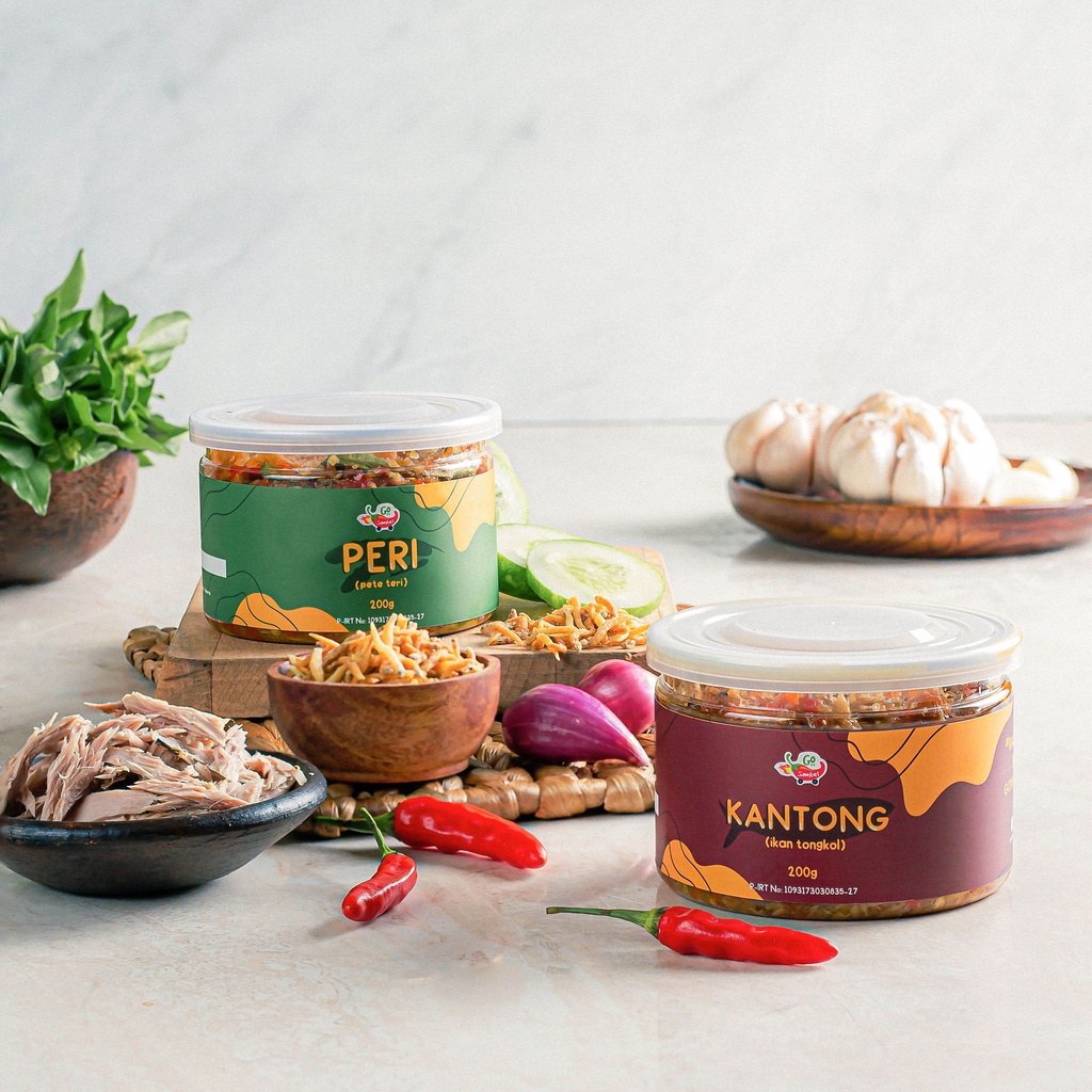 

Gosambel Paket 2 Varian rasa PERI KANTONG 200gram Sambal Lauk Pedas Rumahan