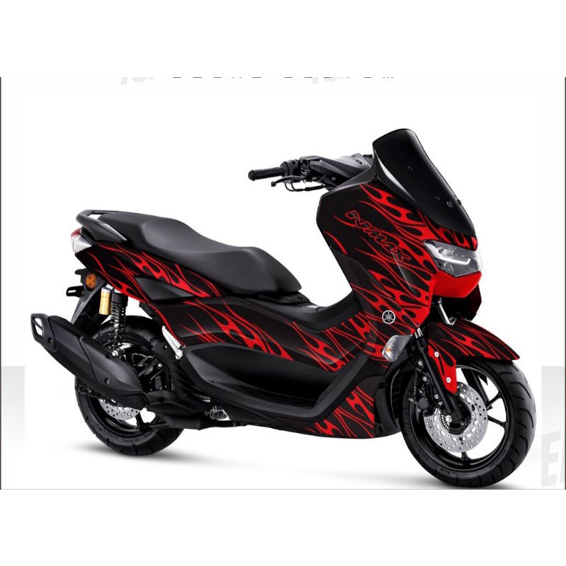 Decal stiker new nmax 2020 abstrak list merah hitam fullbody