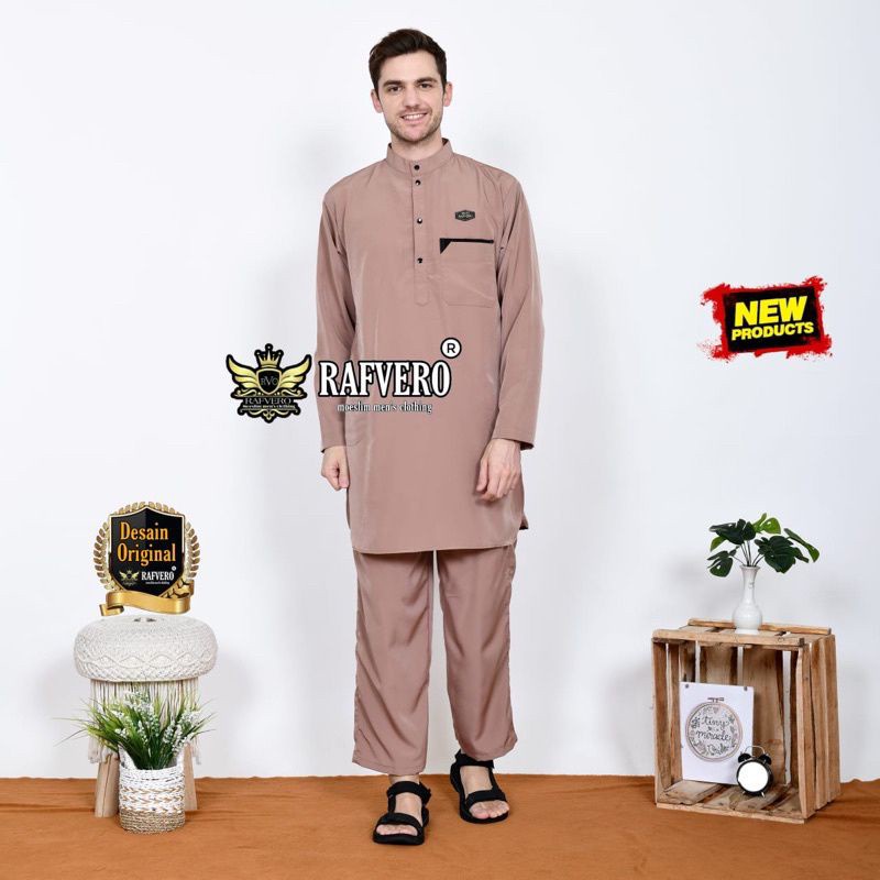 new setelan koko dewasa - baju koko pria - kurta pakistan - gamis setelan lengan panjang polos