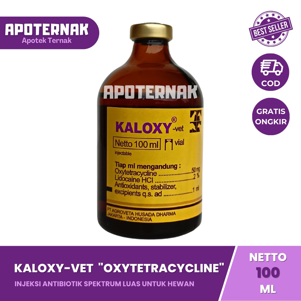 KALOXY VET 100 mL Oxy Tetra | Antibiotik Spektrum Luas Pernafasan dan Pencernaan | Seperti Vet Oxy SB | KALBE