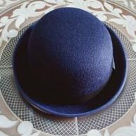 8J6 Topi bulat bowler hat caplin press hard laken pum dewasa