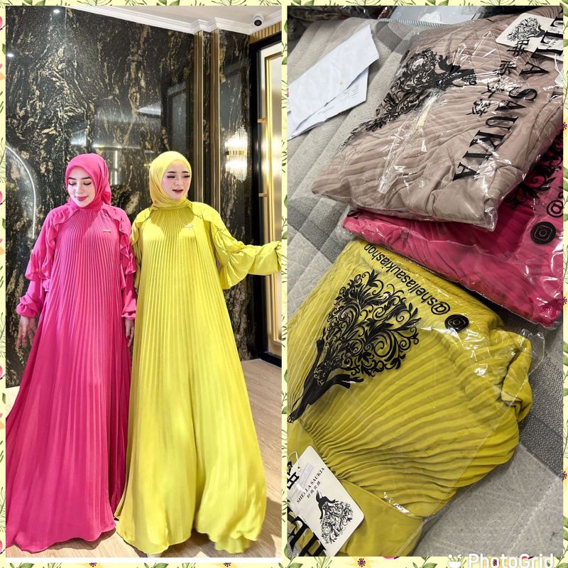gamis plisket rempel Shella saukia