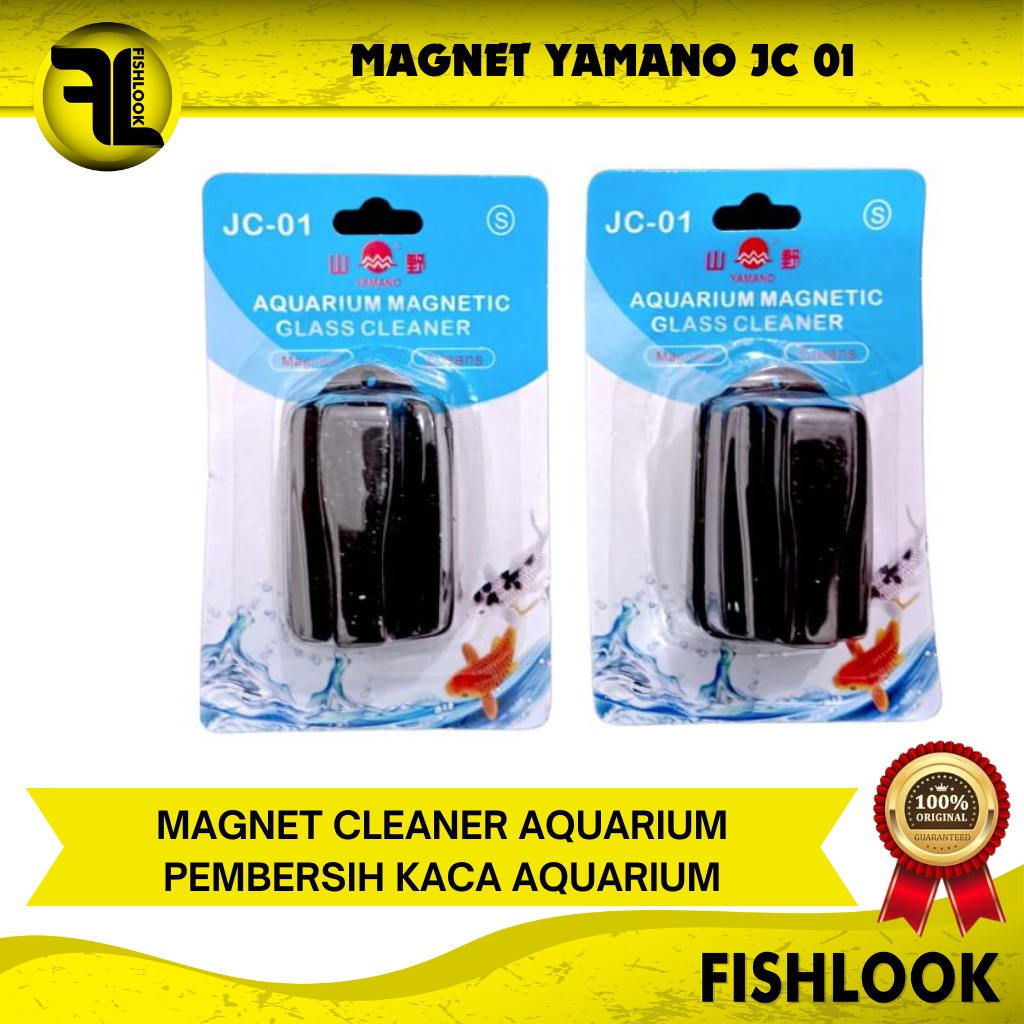 Yamano JC 01 02 Small Medium Magnet Pembersih Kaca Aquarium Aquascape Magnetic Brush