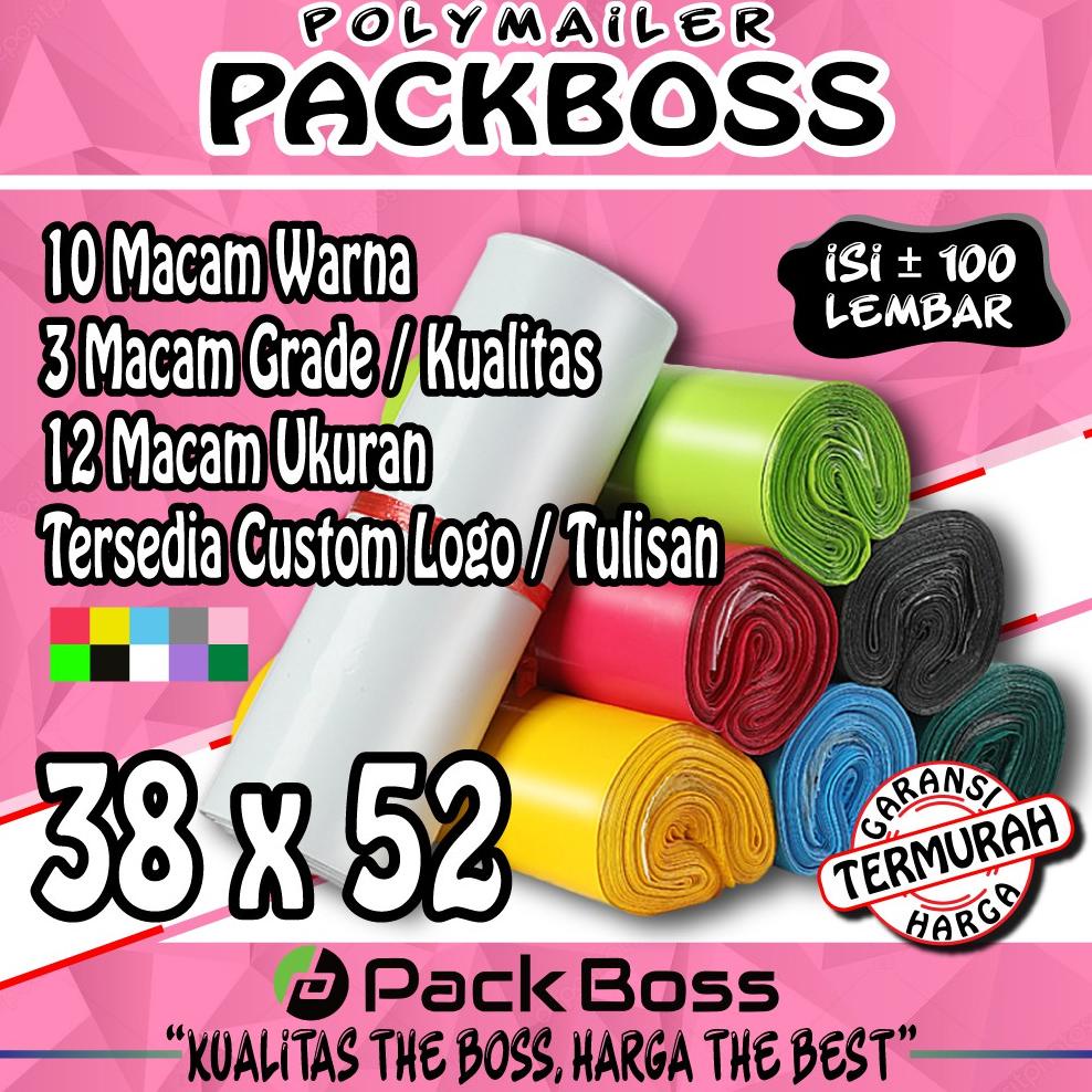 

BISA COD POLYMAILER PACKBOSS 38X52 ISI 100 *KUALITAS TEBAL, HARGA PABRIK TERMURAH*