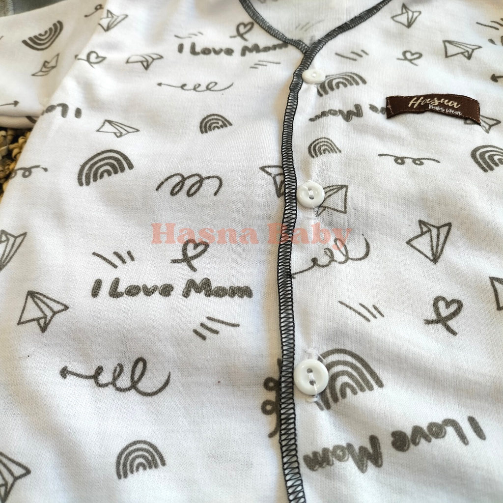 Paket 6Pcs, Setelan Baju Bayi Baru Lahir Kutung dan Celana Pop Kekinian Seri Abu Lucu - Juragan lebak