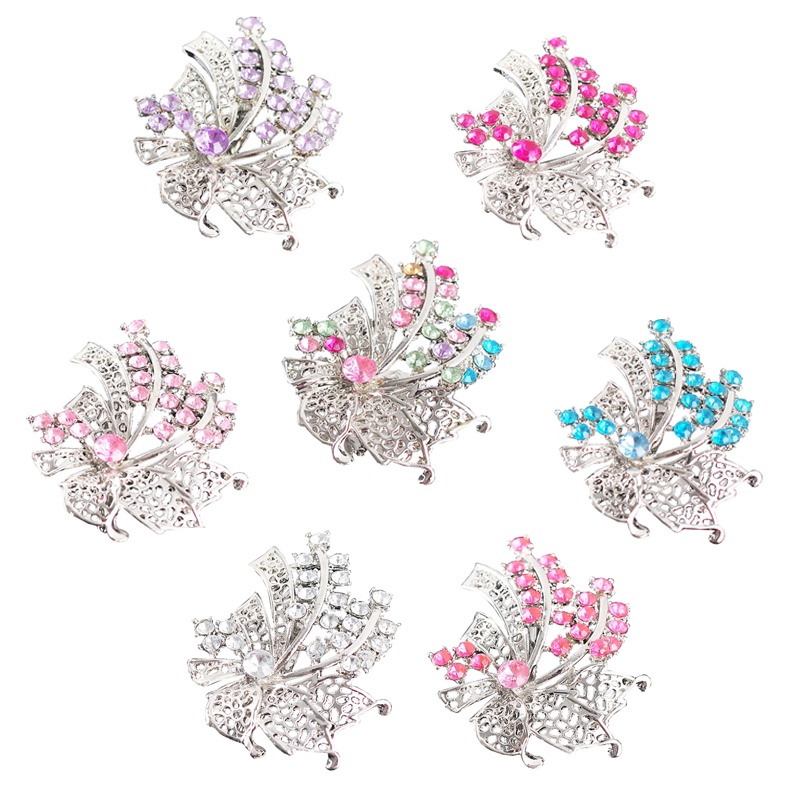 Bros Jilbab Hijab Kepala Kerudung Kebaya Bunga B-117 Brooch Flower Crystal Cantik