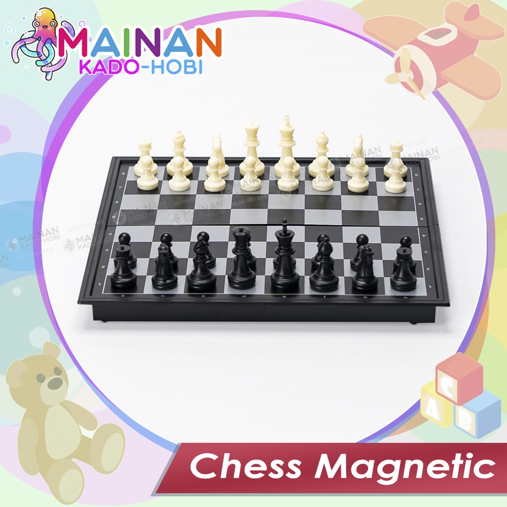 MAINAN ANAK CHESS MAGNETIC PAPAN CATUR MAGNET LIPAT PORTABLE TOYS