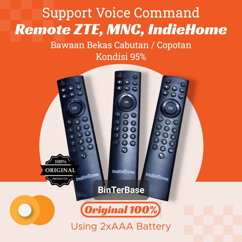 Remote remot ZTE b860v5 Fonsview HG680-FJ Usee TV Indiehome STB Android TV BOX Original 100% Ori support Voice bekas second Cabutan Bawaan Copotan preloved
