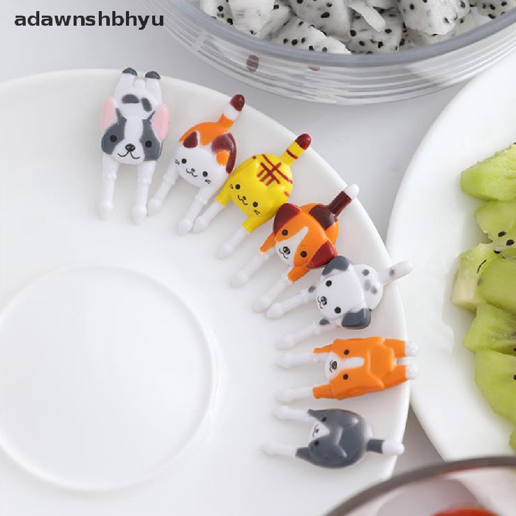 Adawnshbhyu 7 Pcs Lucu Mini Hewan Kartun Buah Garpu Makan Siang Bento Aksesoris Party Decor ID
