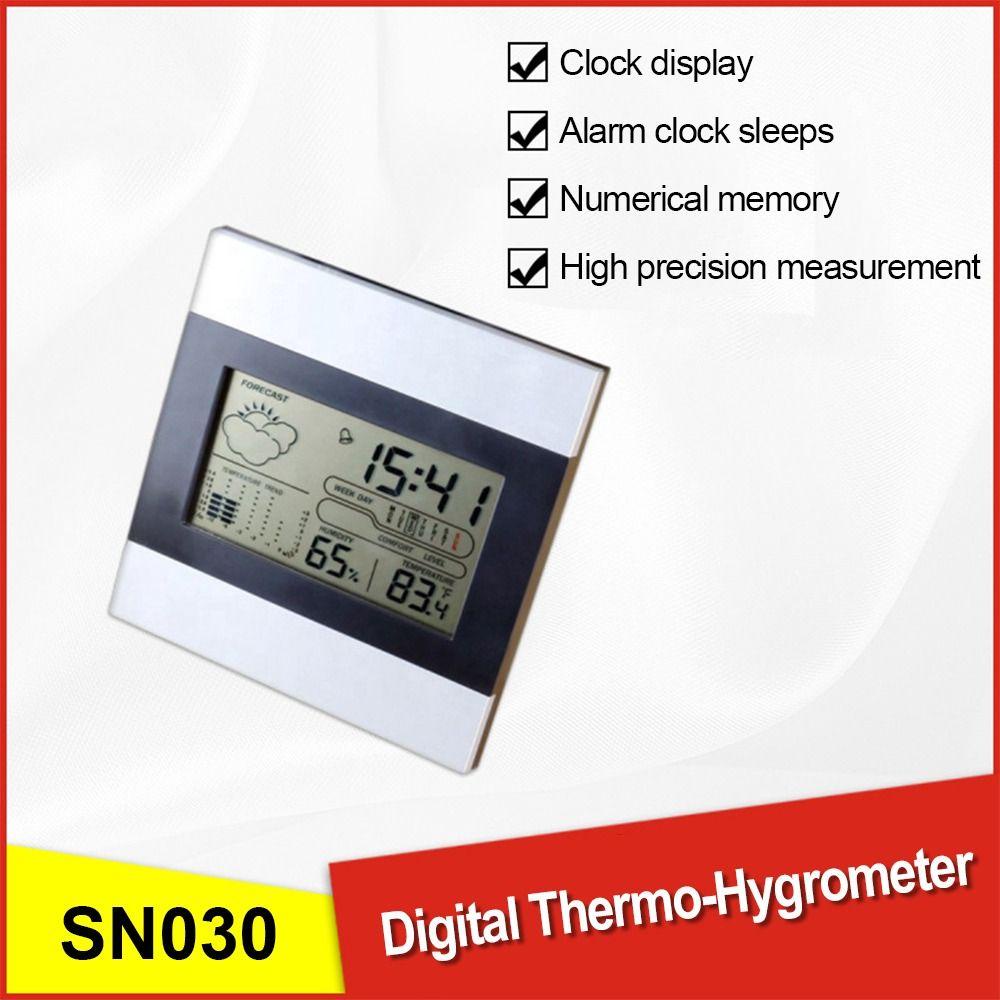 Solighter Digital Thermo-Hygrometer Jam Alarm Indoor Jam Suhu LCD