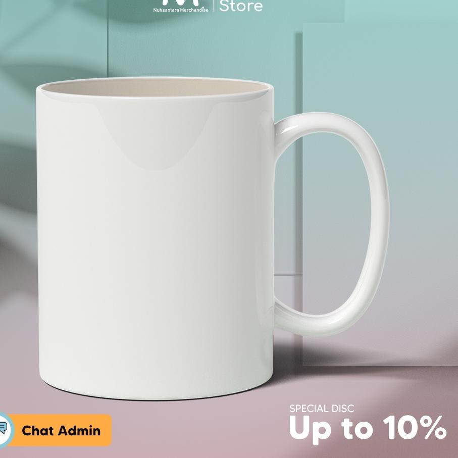 ⍐ [𝐁𝐈𝐒𝐀𝐂𝐎𝐃]Mug Putih Polos Mug Keramik Gelas Mug Souvenir Polos Mug Coating Siap Cetak ₨
