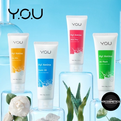 YOU Hy! Amino Facial Wash Hydrating | Brightening | Anti-Acne | OIL Control | Pembersih Wajah Y.O.U 100g