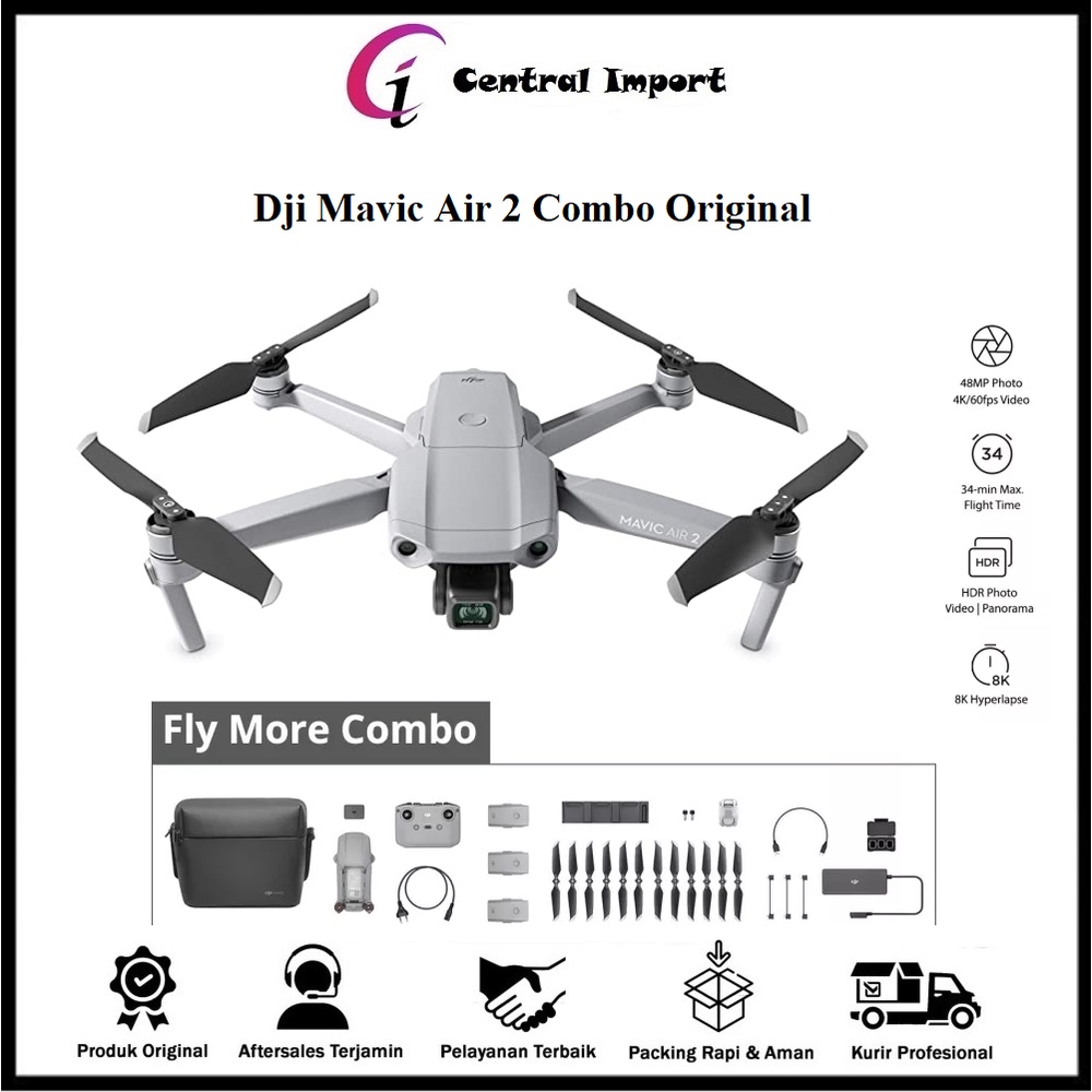 DJI Mavic Air 2 Fly More Combo - Drone Dji Mavic Air 2 Combo Original