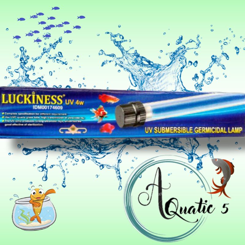 Lampu Kolam Aquarium UV ANTI LUMUT LUCKINESS 4 WATT