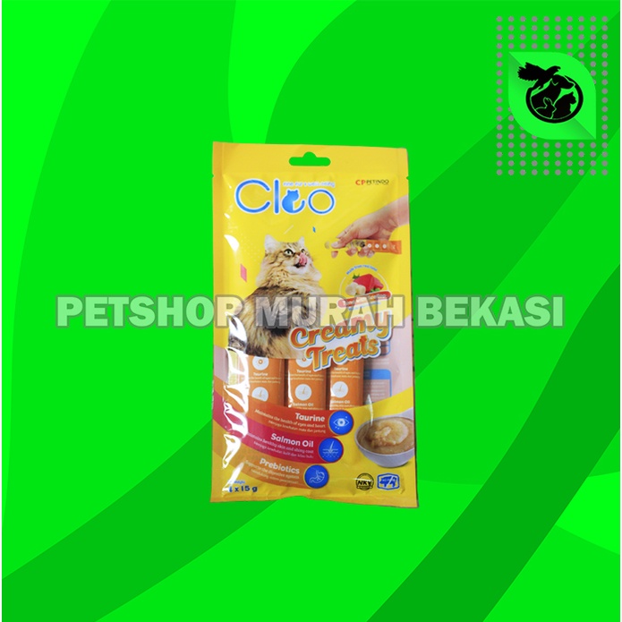 Snack Cemilan kucing Cat treats Cleo Creamy Non Meo bio Creamy 4X15 GR