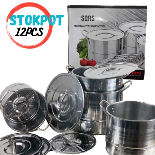 PANCI 1 Set 4pcs Stock Pot Steamer Panci Kukus Dandang COD RY08